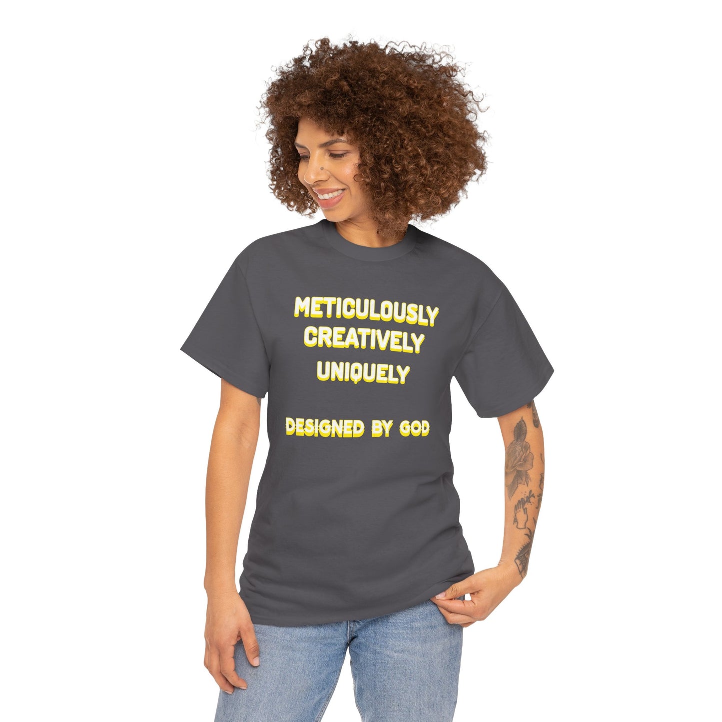 Unisex Heavy Cotton Tee - Designed by God - Creative & Unique Design