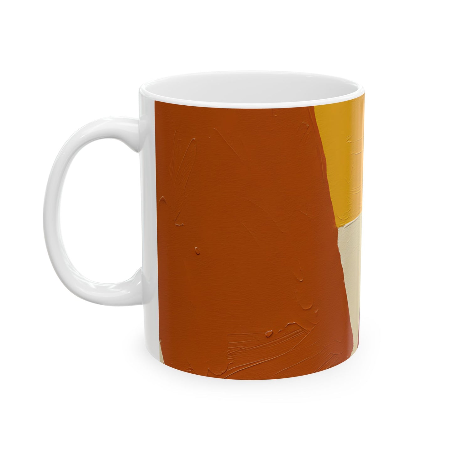 Abstract Earth Tones Mug — Modern Boho Ceramic Coffee Cup (11oz, 15oz)