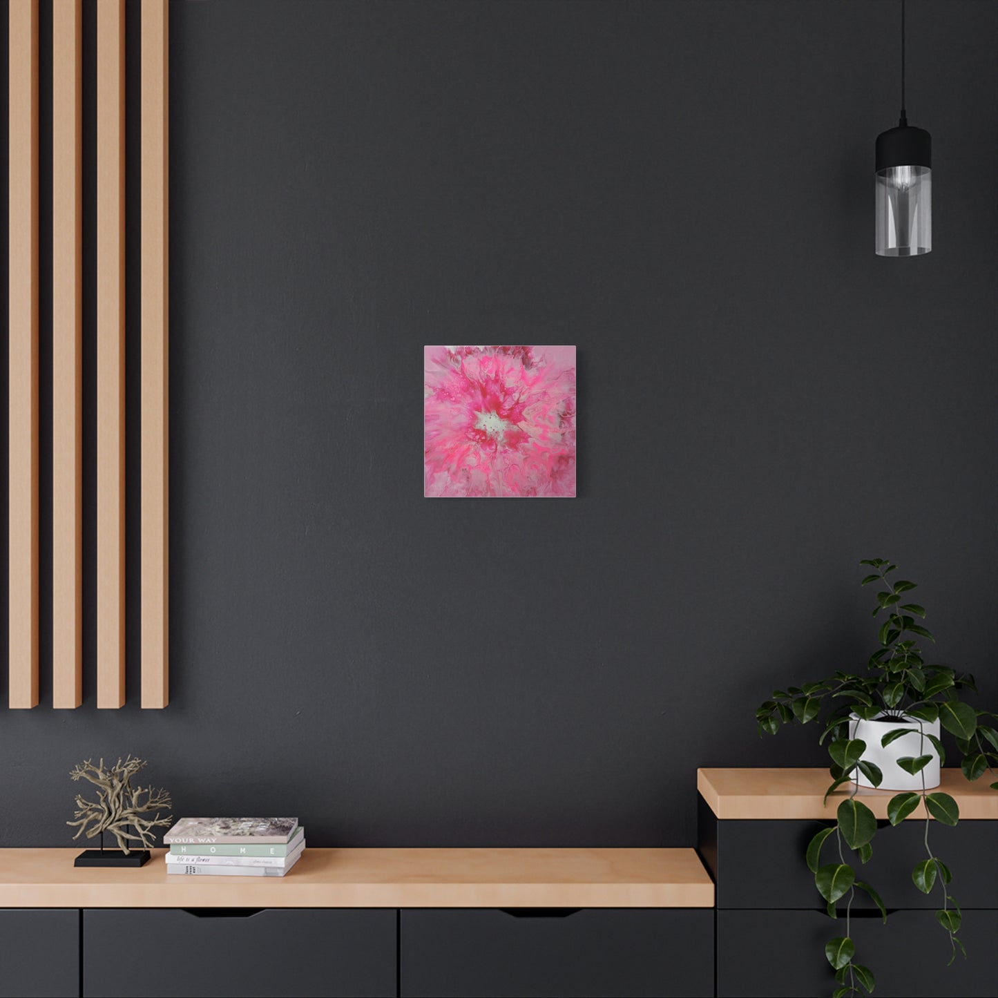 Pink Floral Explosion Matte Canvas Print — Abstract Flower Wall Art