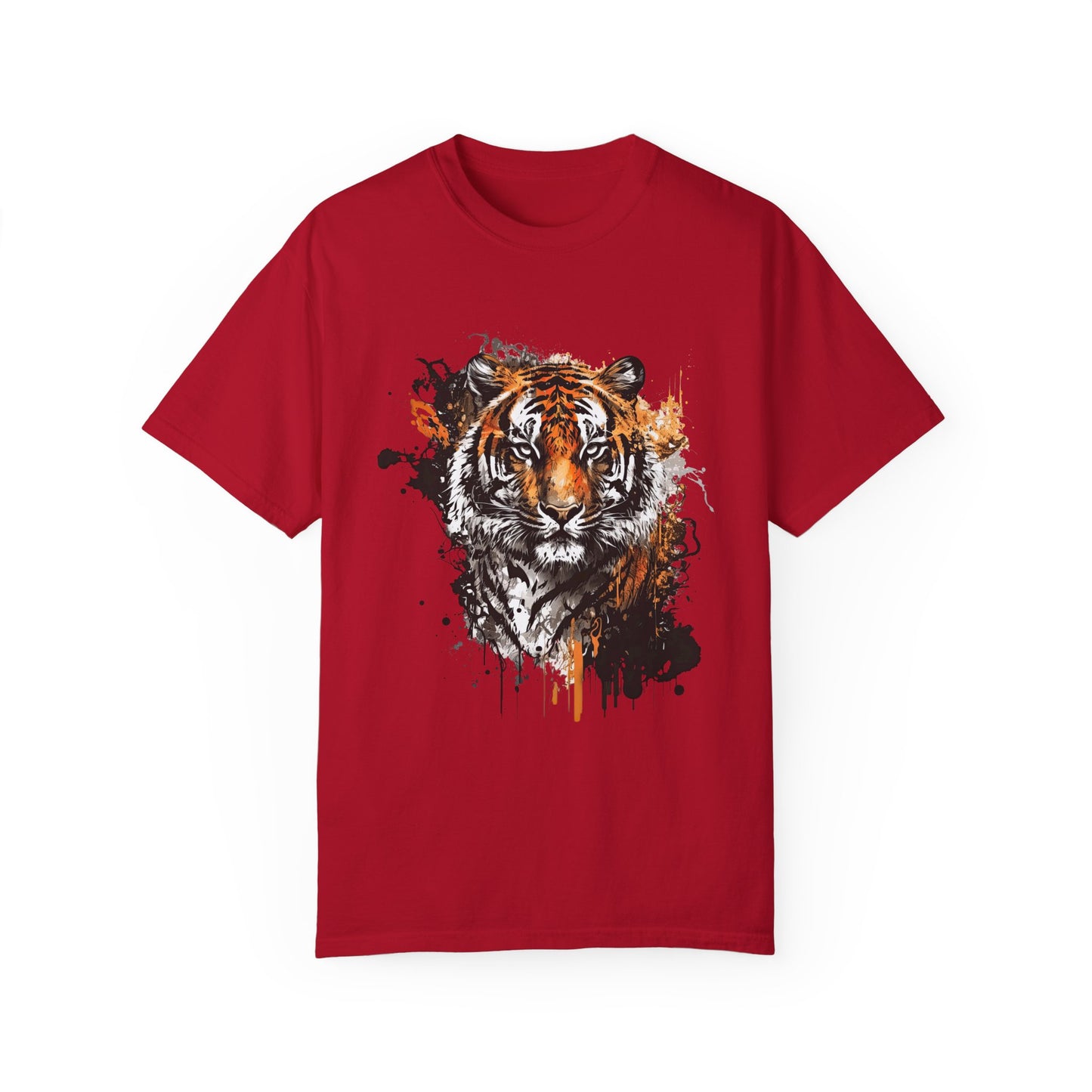 An abstract depiction of a tiger with vibrant colours Unisex T-Shirt