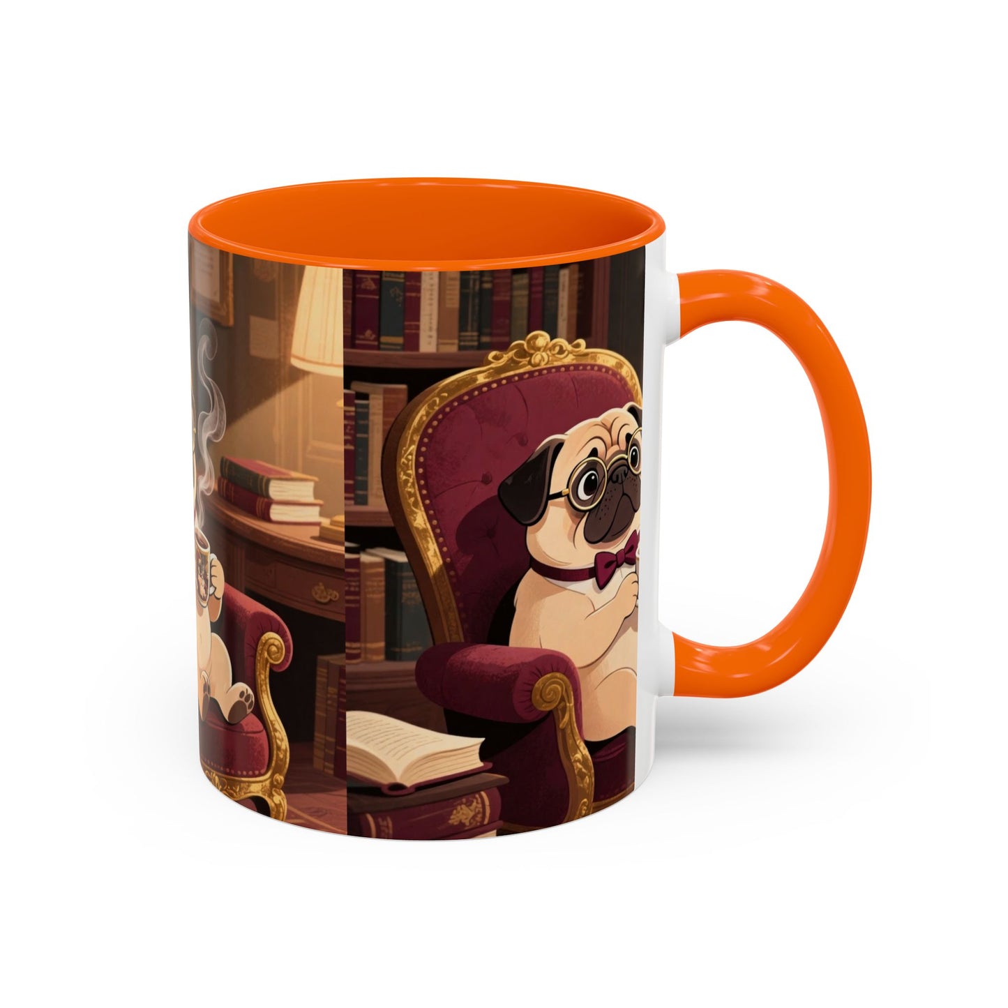 Pug in Armchair Coffee Mug — Cozy Literary Tea & Coffee Cup (11/15oz)