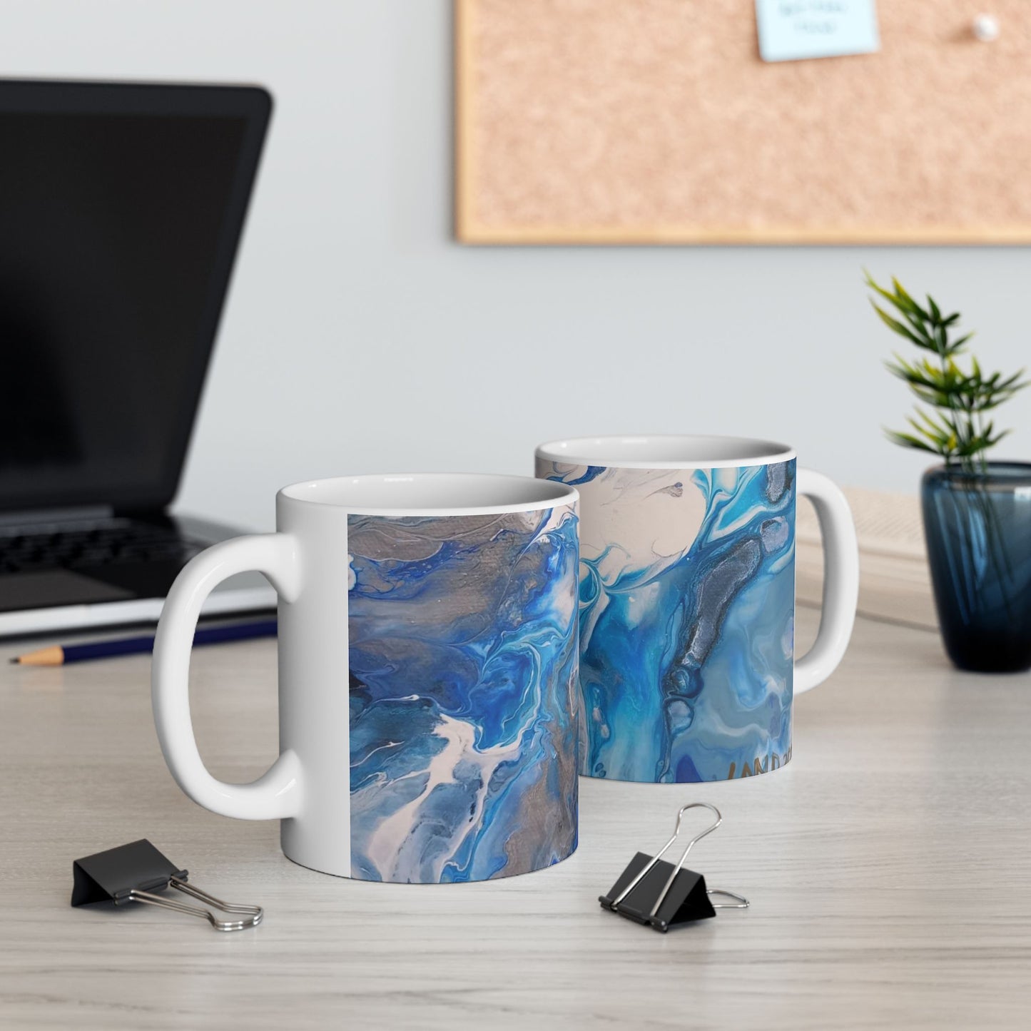 Artistic Blue Marble Ceramic Mug - Perfect for Coffee Lovers