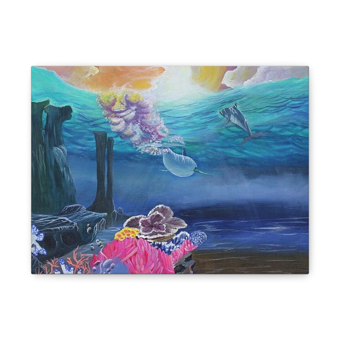 Underwater Coral Reef Canvas Art - Stretched Wall Decor