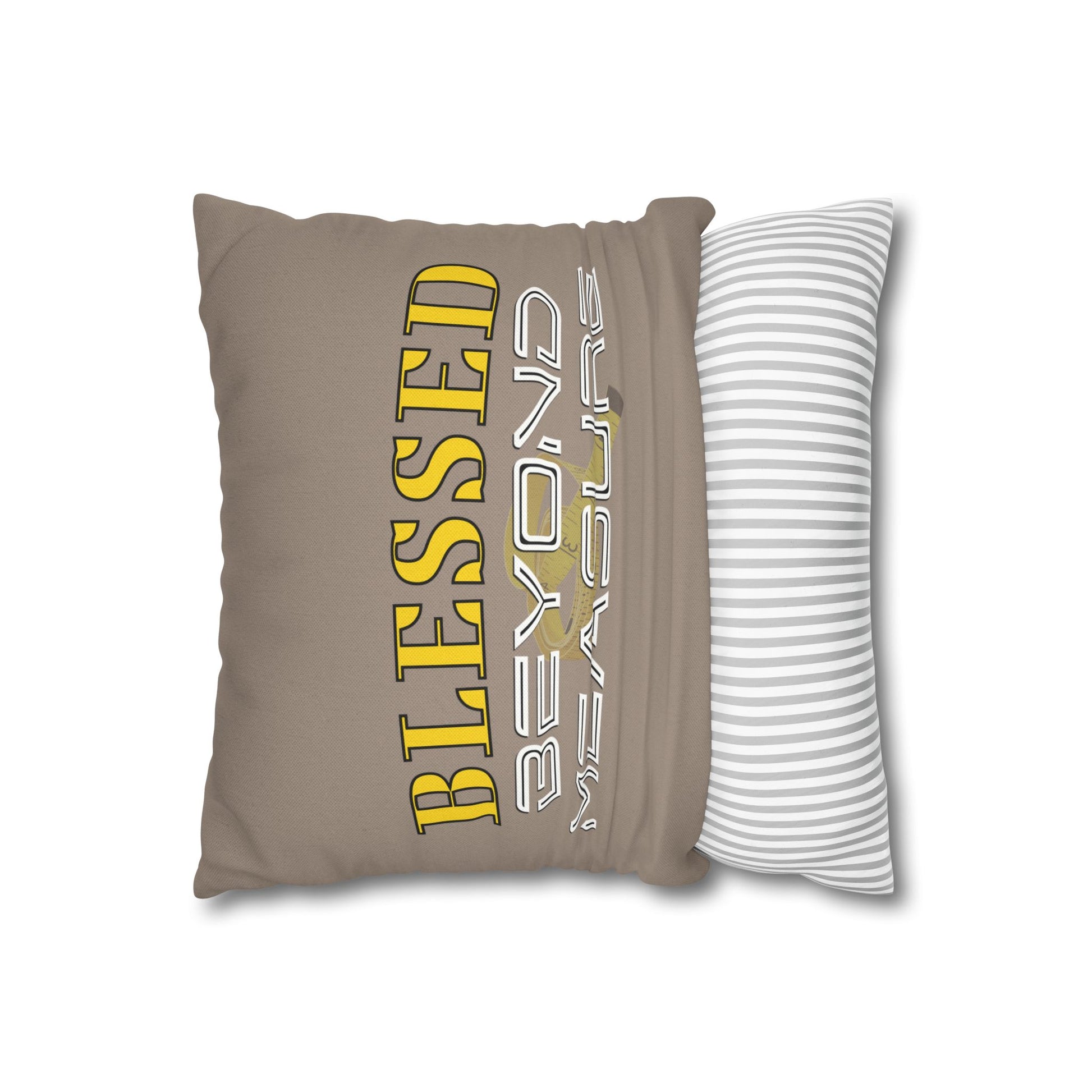 Blessed Beyond Measure square throw pillow