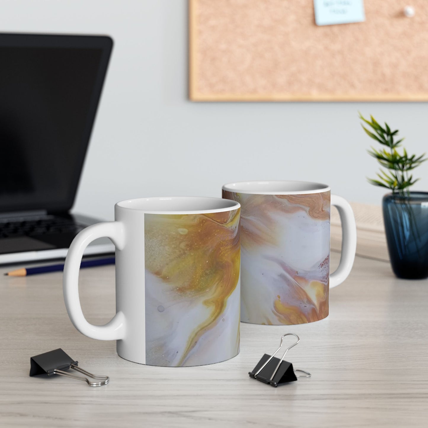 "Faith" Fruit of the Spirit series - Acrylic pour design - Elegant Abstract Swirl Ceramic Mug - 11oz & 15oz Coffee Cup for Tea and Hot Beverages