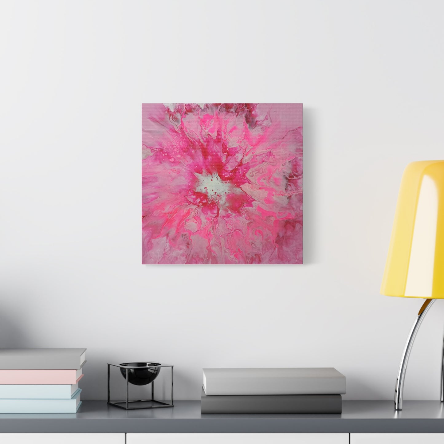 Pink Floral Explosion Matte Canvas Print — Abstract Flower Wall Art