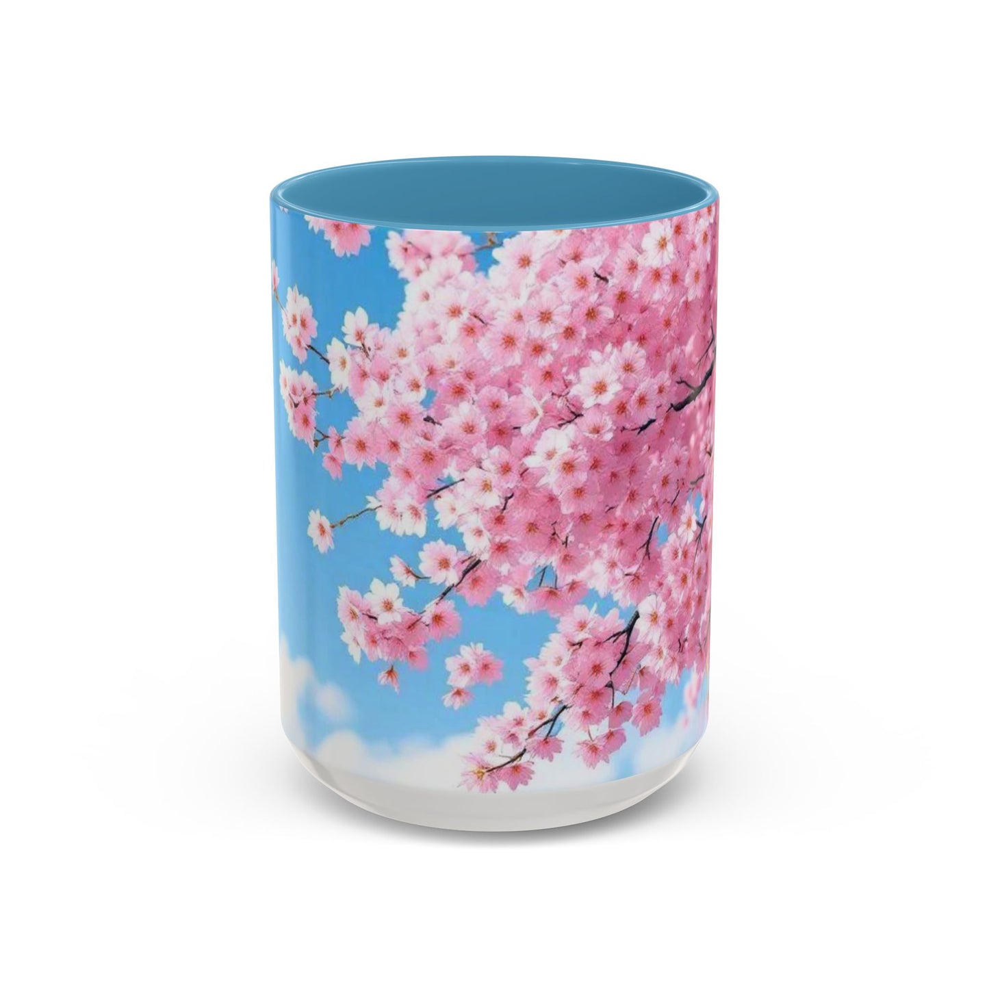 Cherry Blossom Accent Coffee Mug – Pink Sakura Floral 11/15oz
