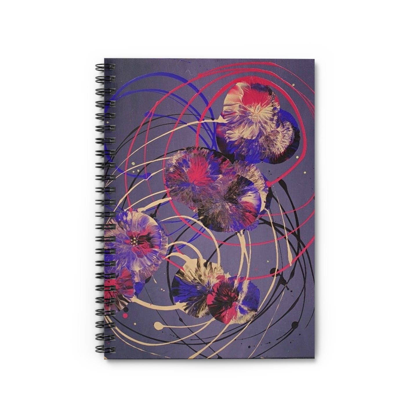 Abstract Art Spiral Notebook — Colorful Lines & Swirls, Ruled Journal for Creative Minds