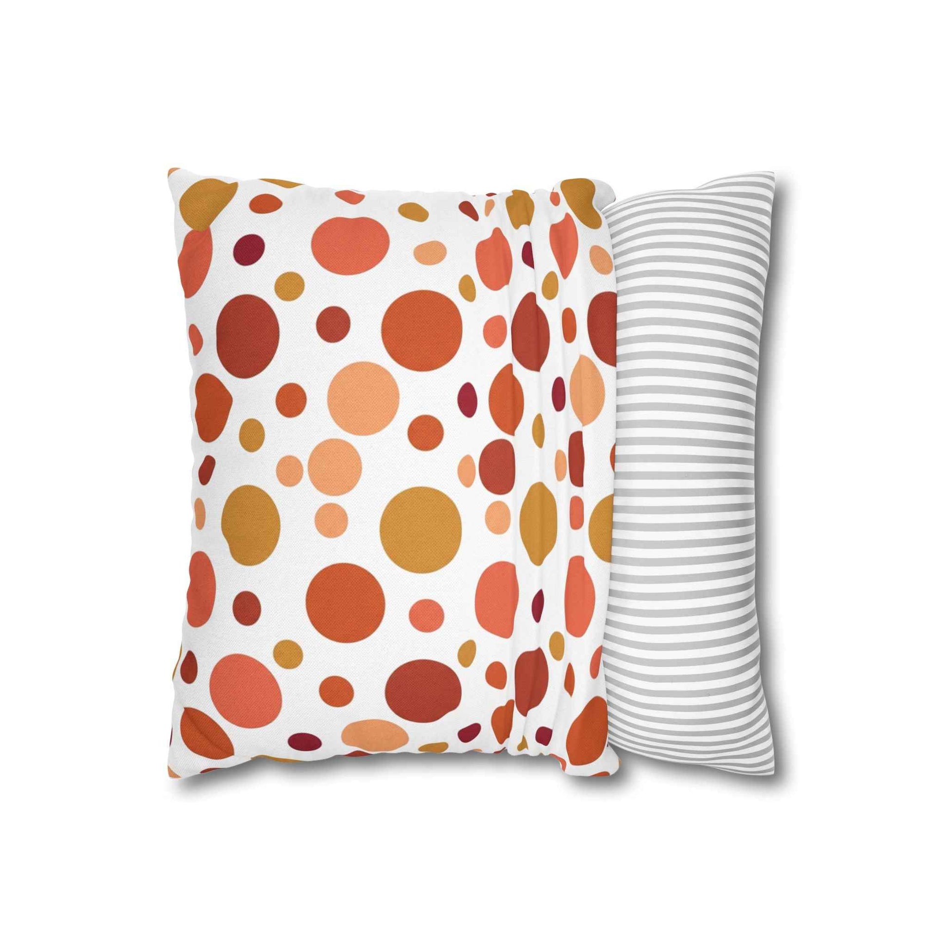 Retro polka dot throw pillow cover in warm autumn dots
