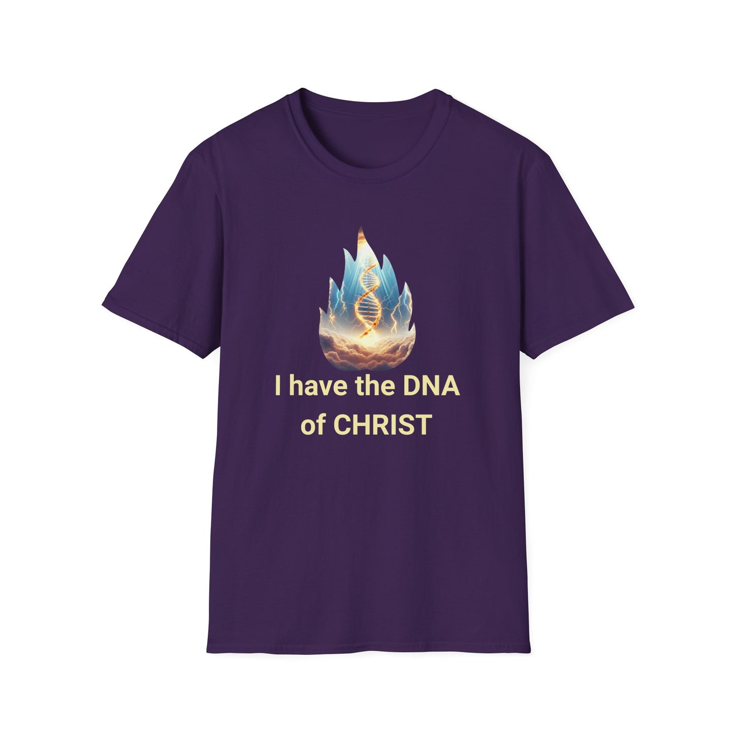 Christian Flame DNA T-Shirt — Faith & Science Inspired Graphic Tee, Unique Christian Gift