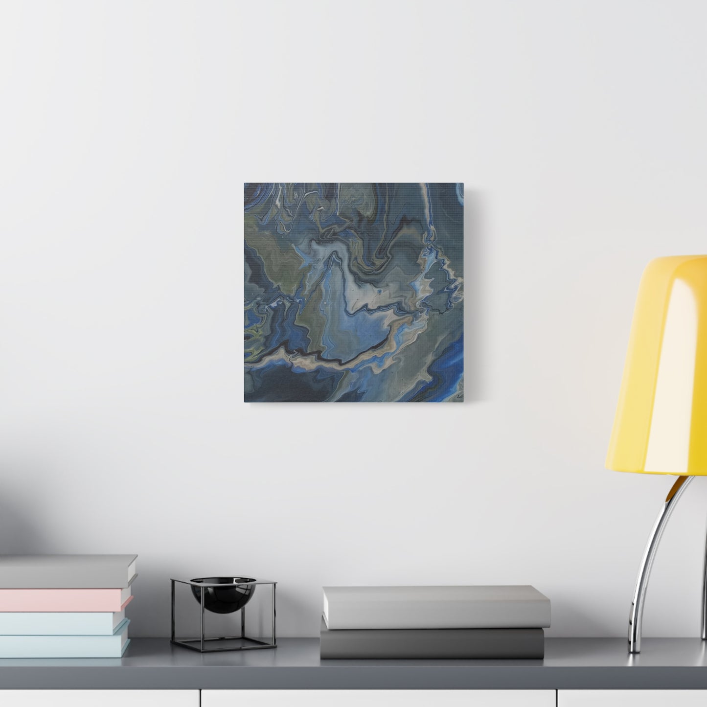 Blue Marble Abstract Matte Canvas Wall Art — Stretched 1.25"