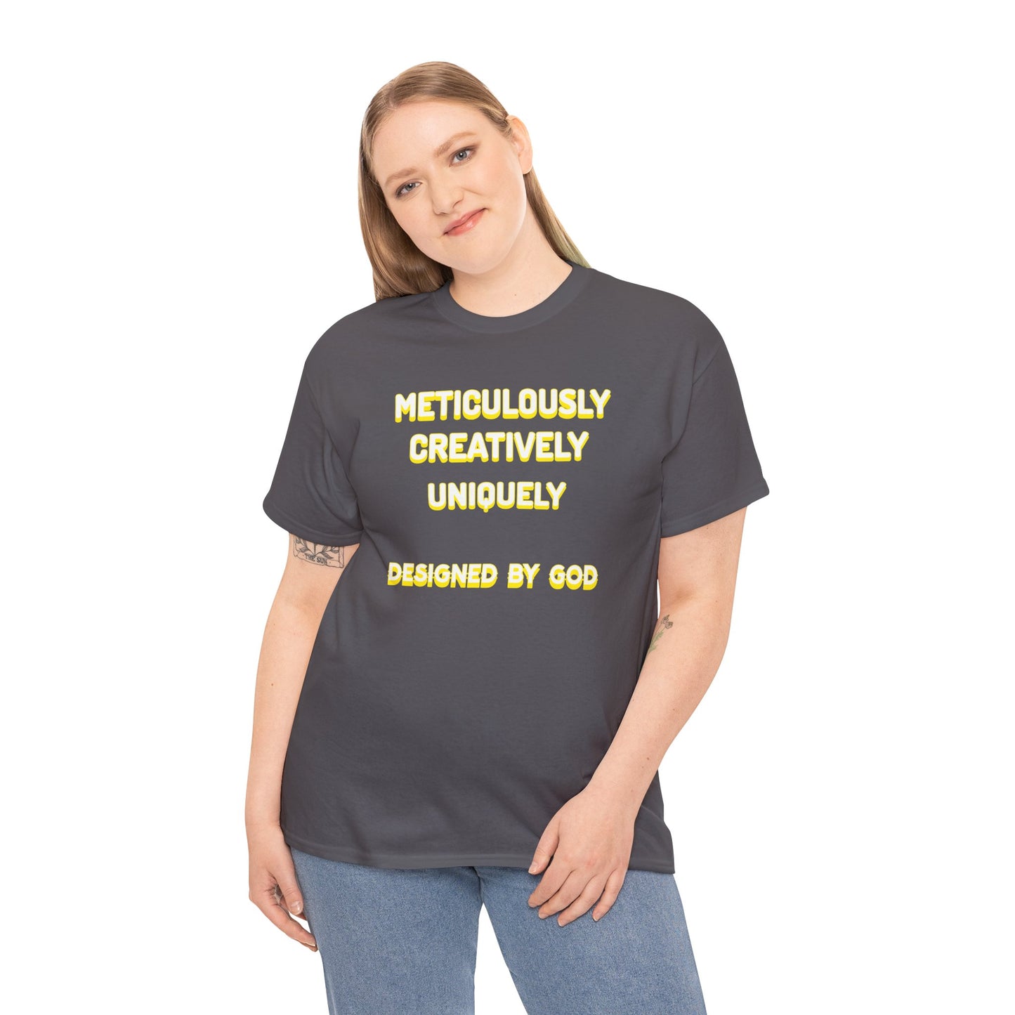 Unisex Heavy Cotton Tee - Designed by God - Creative & Unique Design