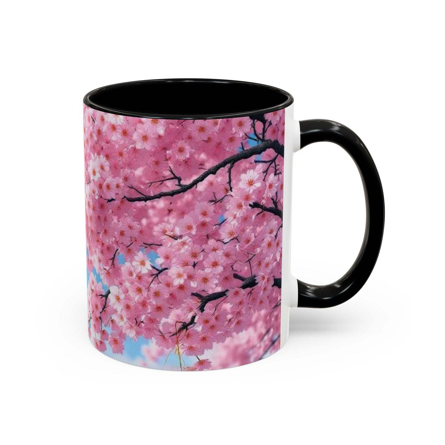 Cherry Blossom Accent Coffee Mug – Pink Sakura Floral 11/15oz