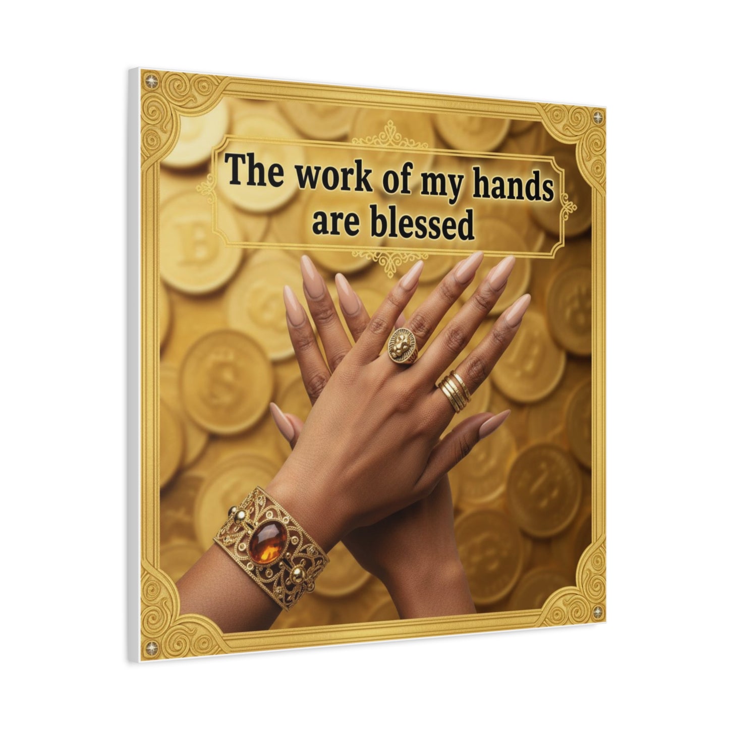 Blessed Hands Canvas Wall Art, Inspirational Home Decor, Motivational Wall Art, Unique Wall Decor, Faith-Based Gift, Spiritual Art