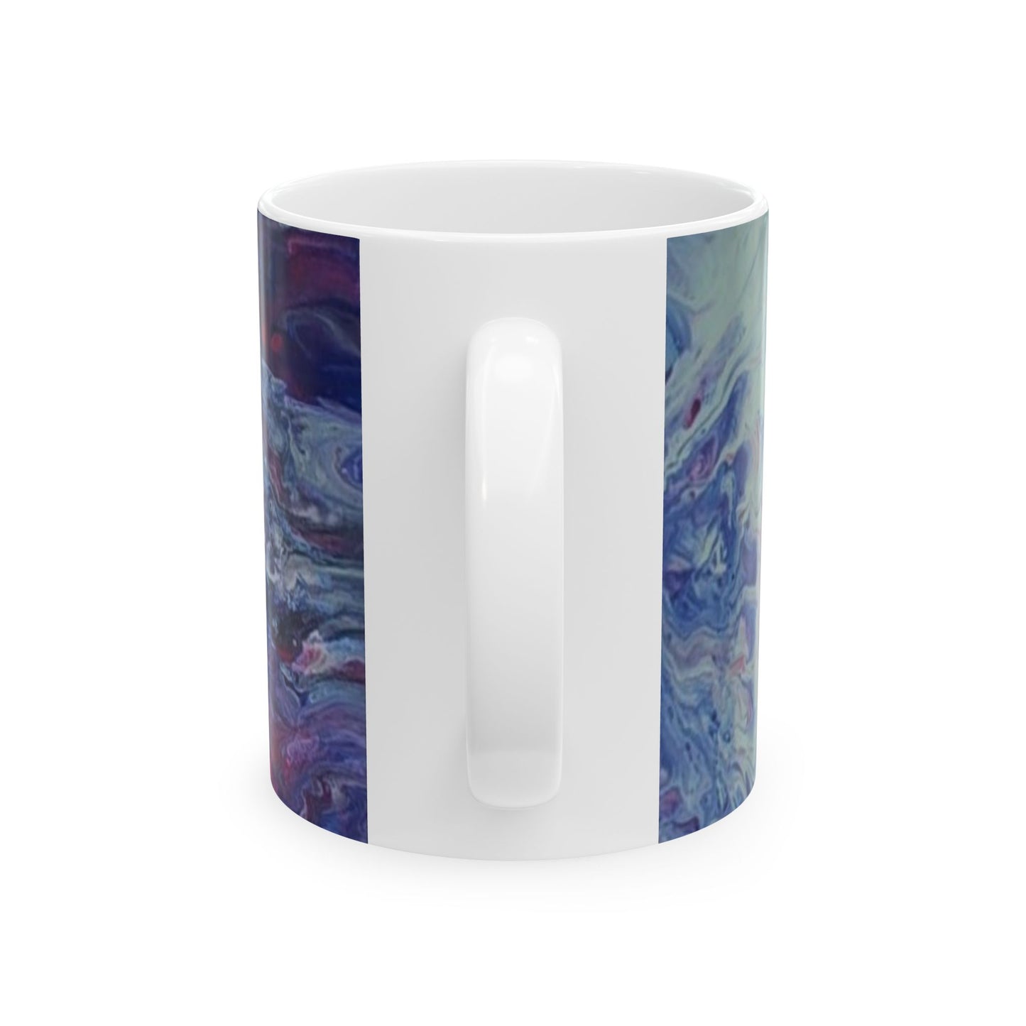 Acrylice pour design - Artistic Abstract Ceramic Mug - Unique Colorful Design (11oz)