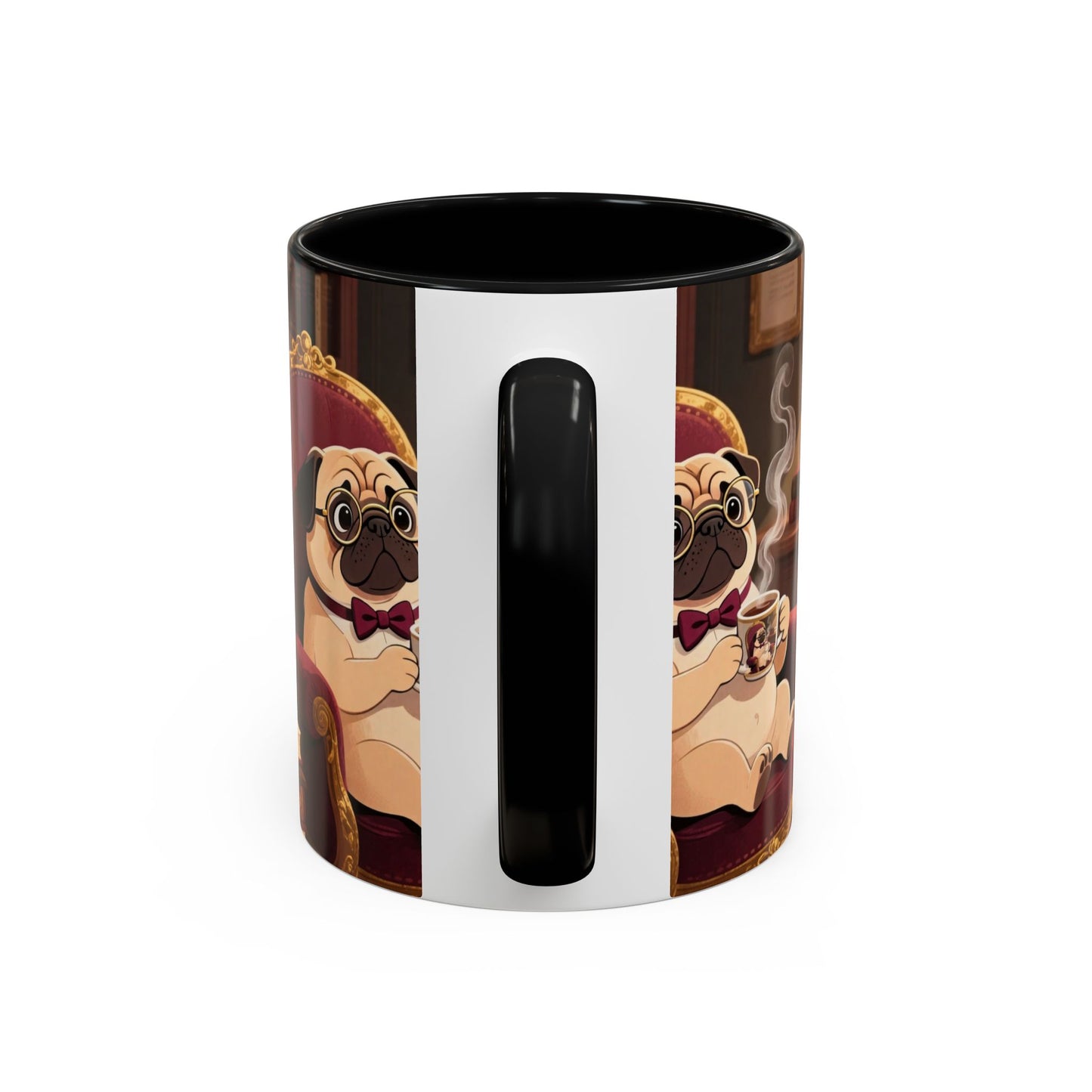 Pug in Armchair Coffee Mug — Cozy Literary Tea & Coffee Cup (11/15oz)