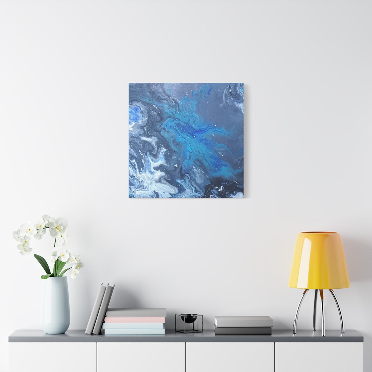Ocean-Inspired Stretched Canvas Art - Abstract Blue Waves