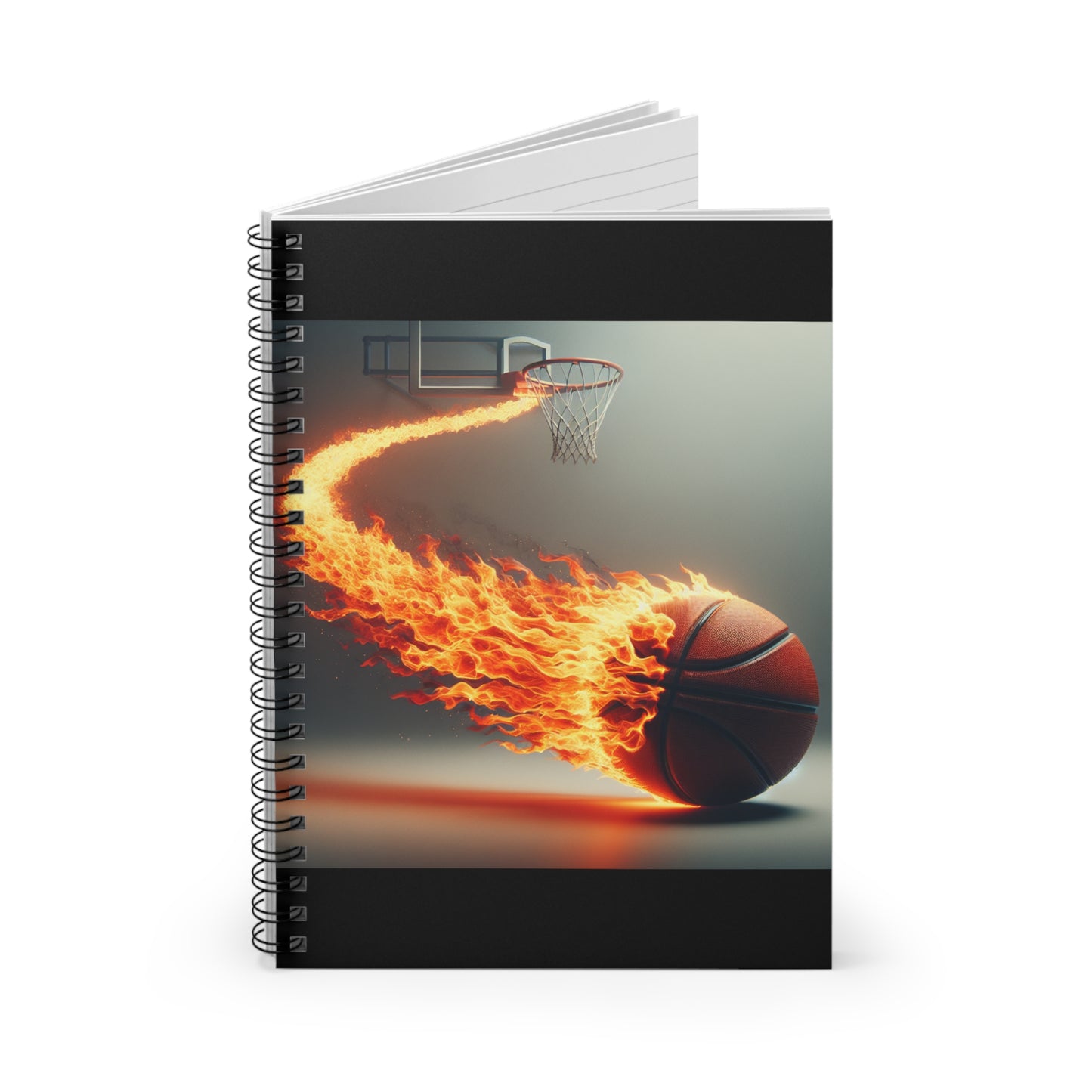 Basketball Flames Spiral Notebook - Perfect for Young Athletes and Fans