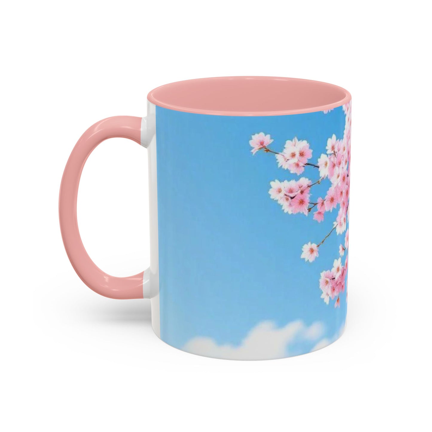 Cherry Blossom Accent Coffee Mug – Pink Sakura Floral 11/15oz