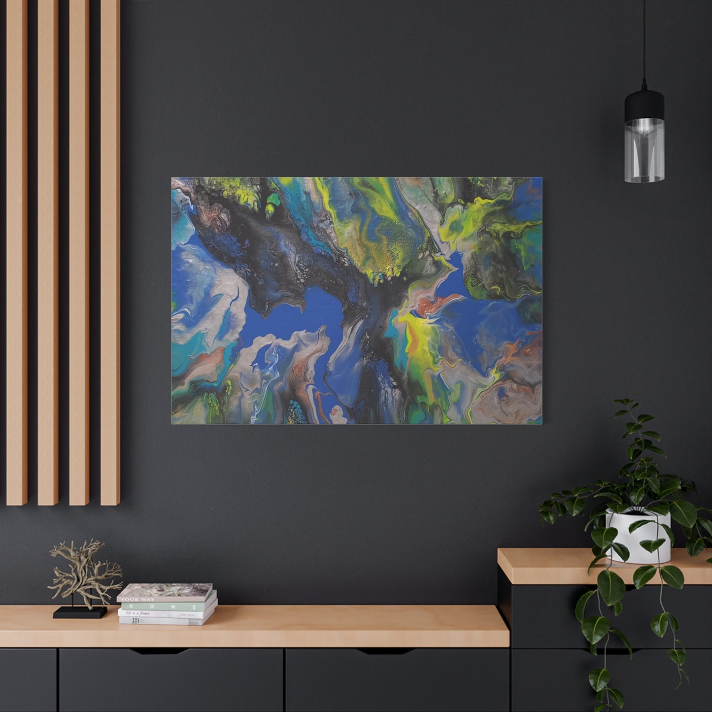 Abstract Ocean Flow Matte Canvas Wall Art, Stretched 1.25"