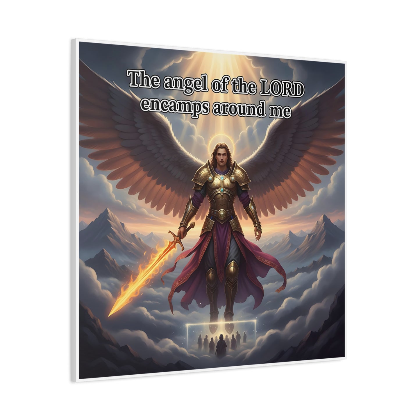 Angel Print Inspirational Wall Art Canvas — Christian Home Decoration, Unique Motivational Gift