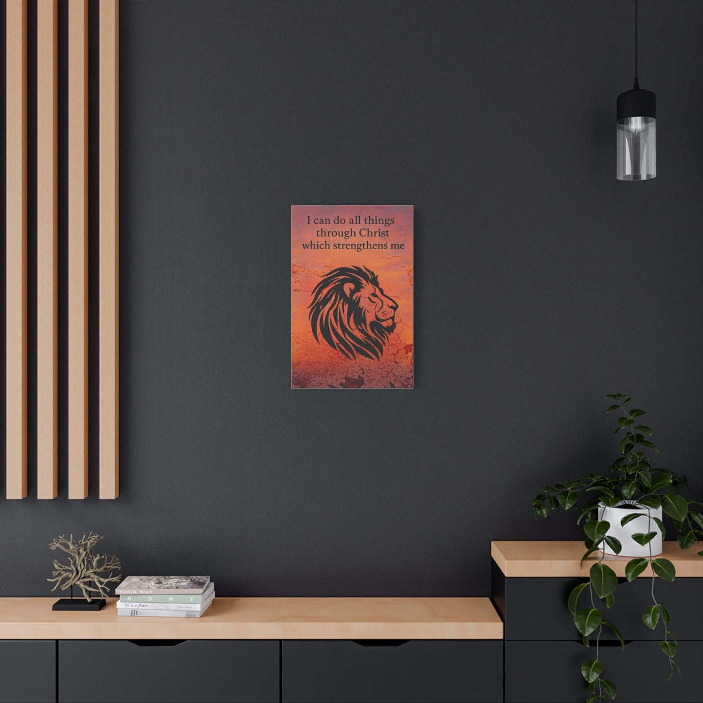 Inspirational Wall Art, Motivational Wall Decor, Christian Home Decor, Lion Artwork, Bible Verse Wall Art, Uplifting Gift