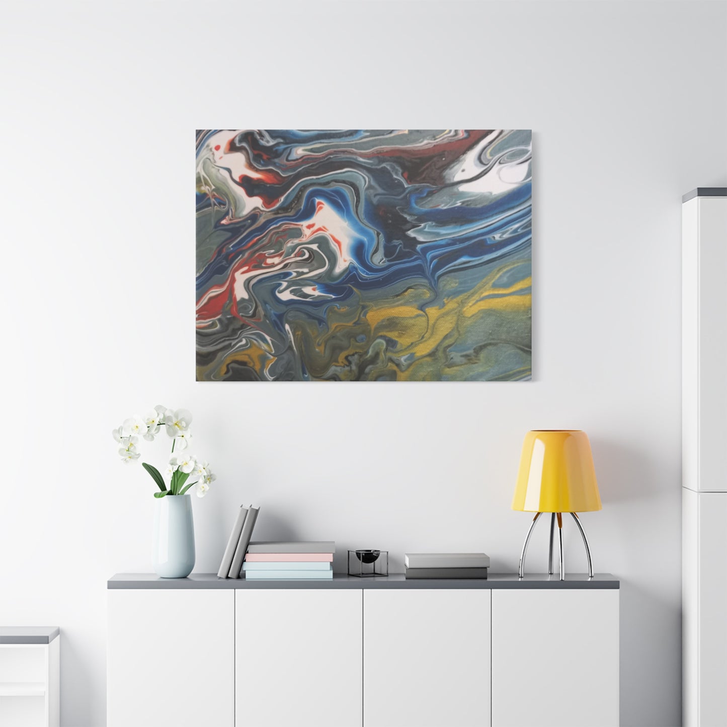 Canvas Print, Abstract Fluid Art, Matte Stretched Wall Art, Modern Acrylic Painting, Home Decor, Office Decor
