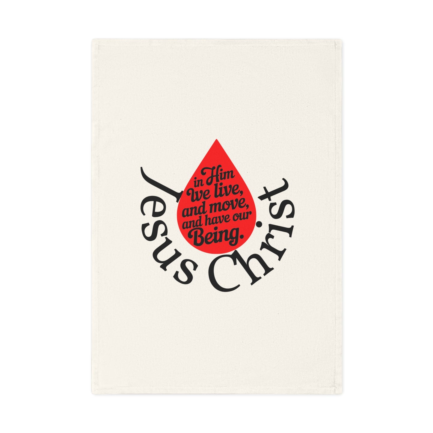 Faith-Inspired Cotton Tea Towel with 'Jesus Christ' Design