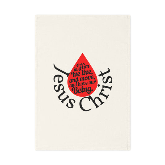 Faith-Inspired Cotton Tea Towel with 'Jesus Christ' Design