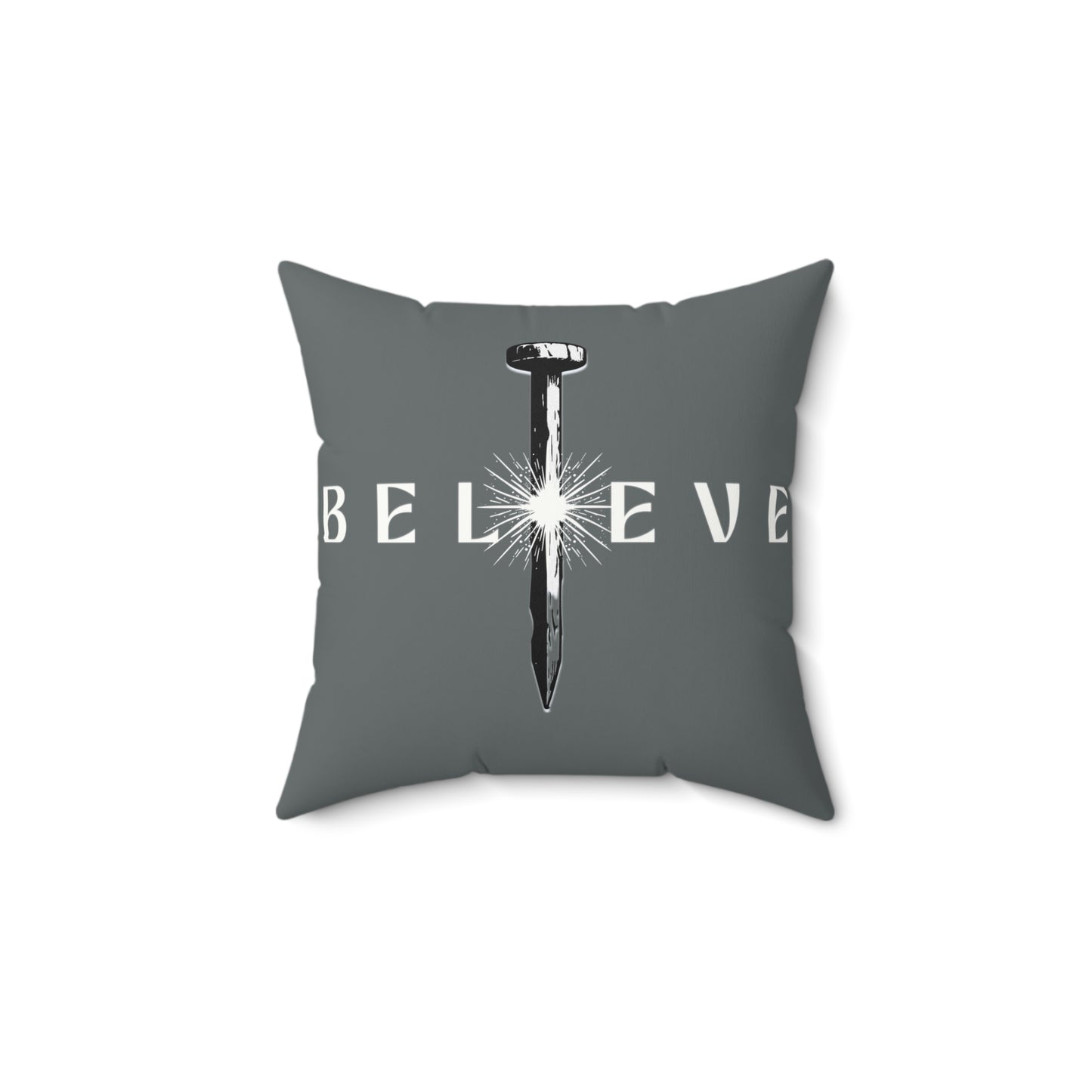 "Believe" Christian design  - Spun Polyester Square Pillow