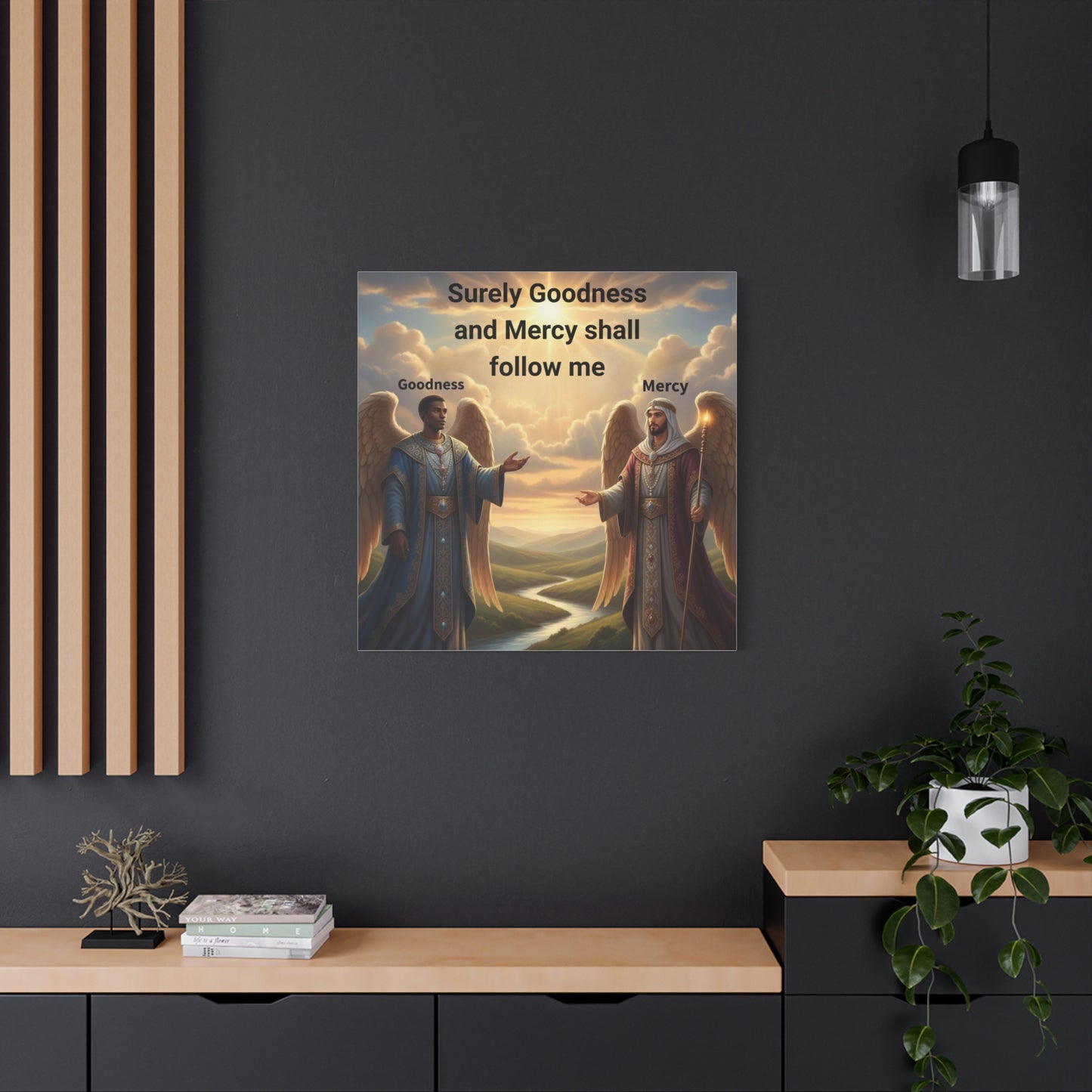 Godly Angels Blessing Canvas Print — Motivational Spiritual Wall Art, Religious Home Decor Gift