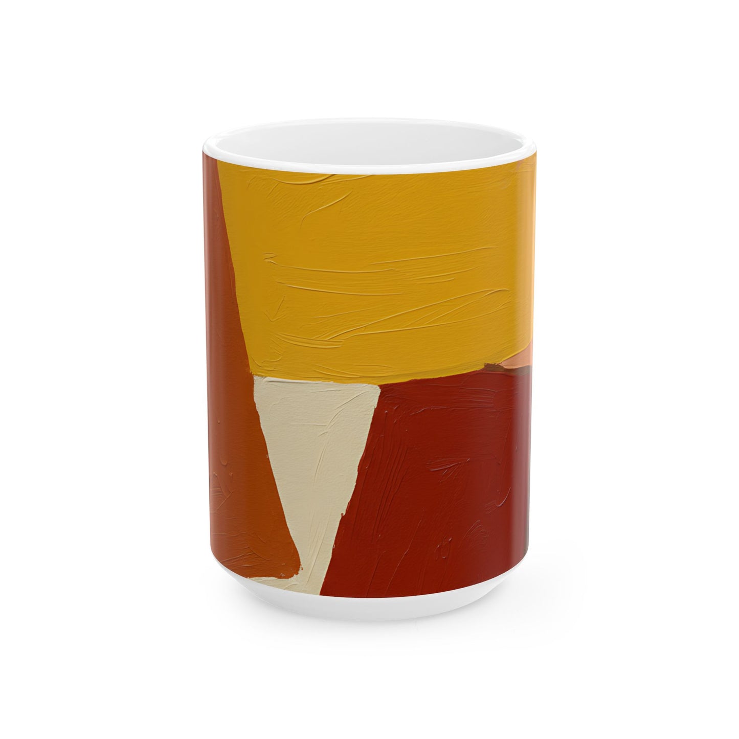 Abstract Earth Tones Mug — Modern Boho Ceramic Coffee Cup (11oz, 15oz)