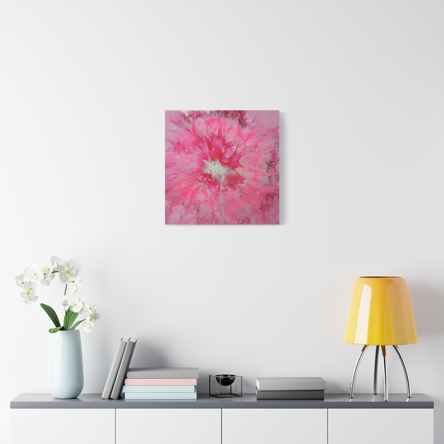 Pink Floral Explosion Matte Canvas Print — Abstract Flower Wall Art