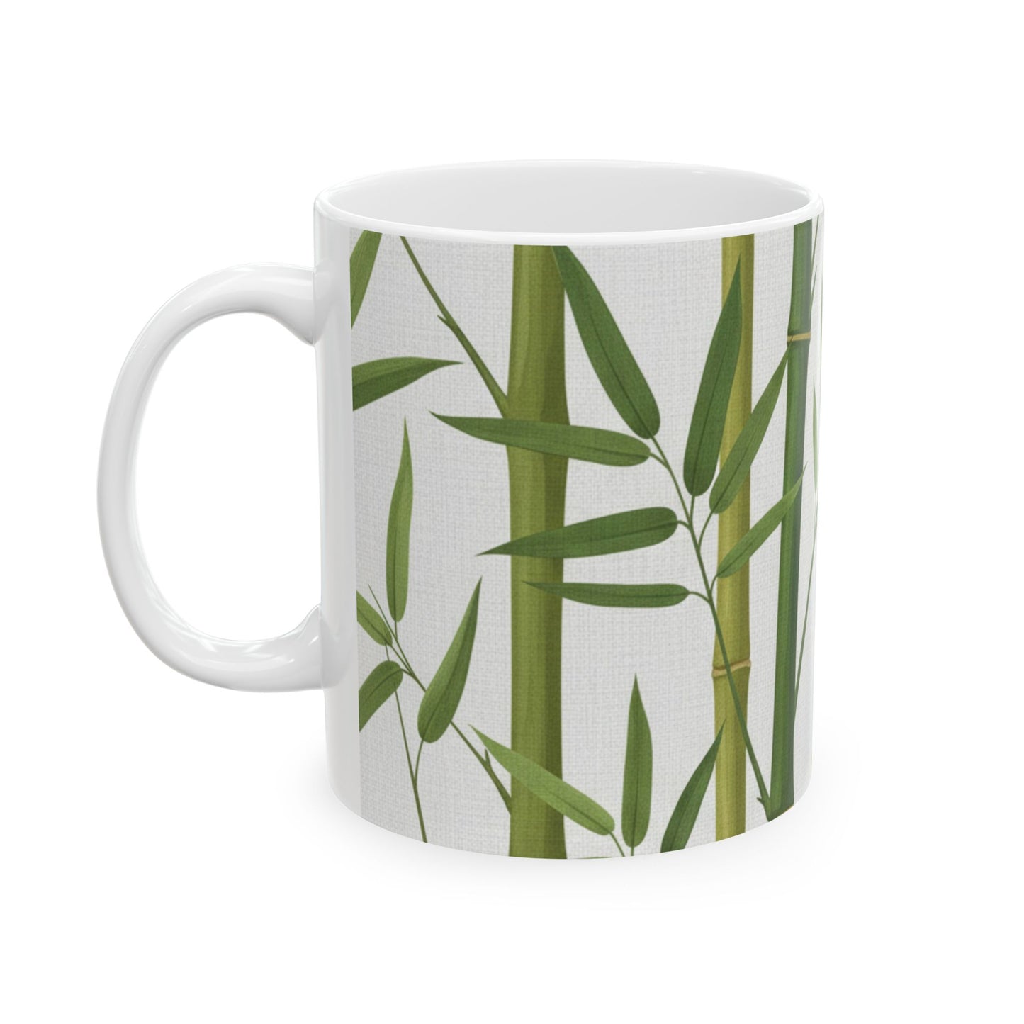 Bamboo Botanical Ceramic Mug — Green Bamboo Stalks Coffee Cup (11oz & 15oz)