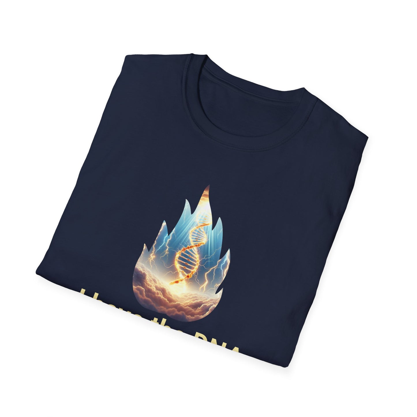 Christian Flame DNA T-Shirt — Faith & Science Inspired Graphic Tee, Unique Christian Gift