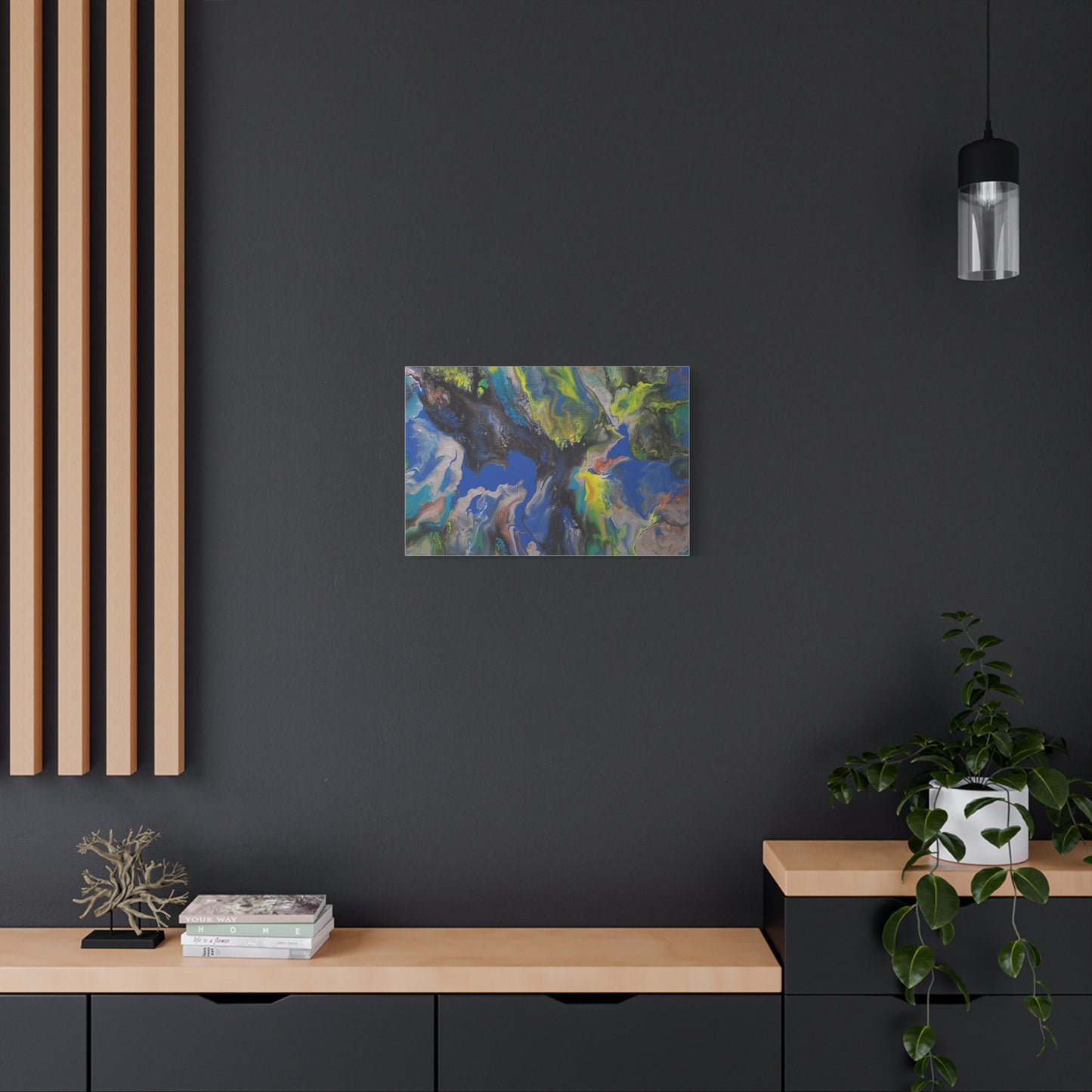 Abstract Ocean Flow Matte Canvas Wall Art, Stretched 1.25"