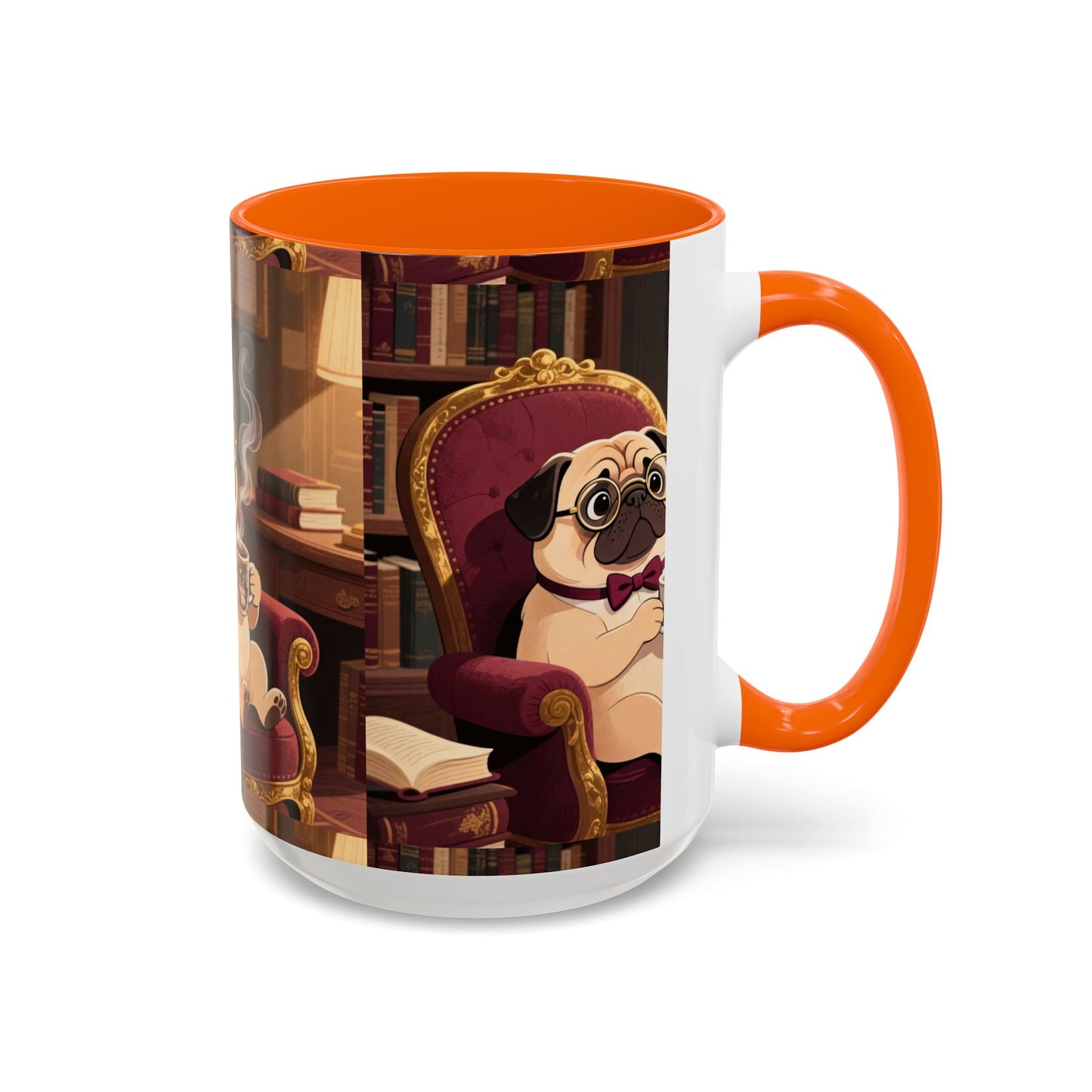 Pug in Armchair Coffee Mug — Cozy Literary Tea & Coffee Cup (11/15oz)