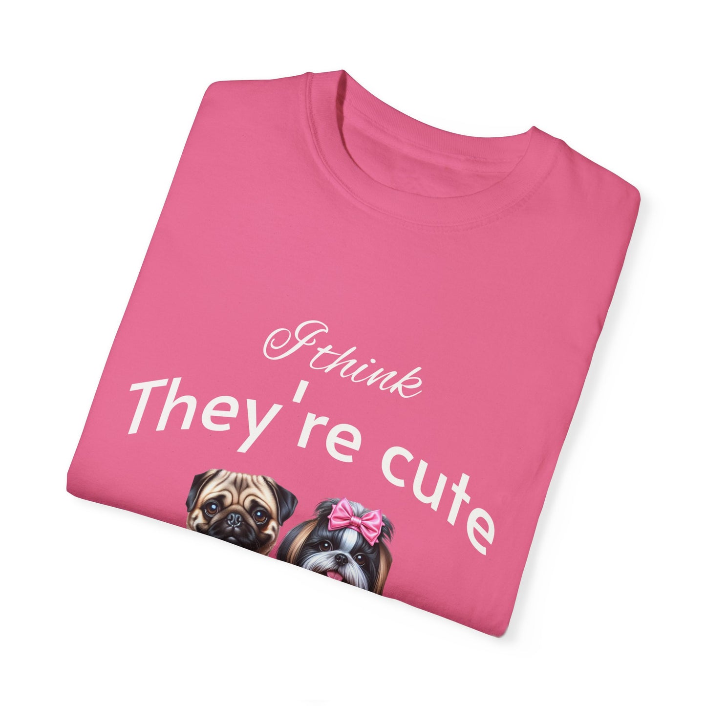 I think they're cute - an adorable pug and a  cute shih tzu toy dog -  Unisex T-Shirt -  Nature Art Tee
