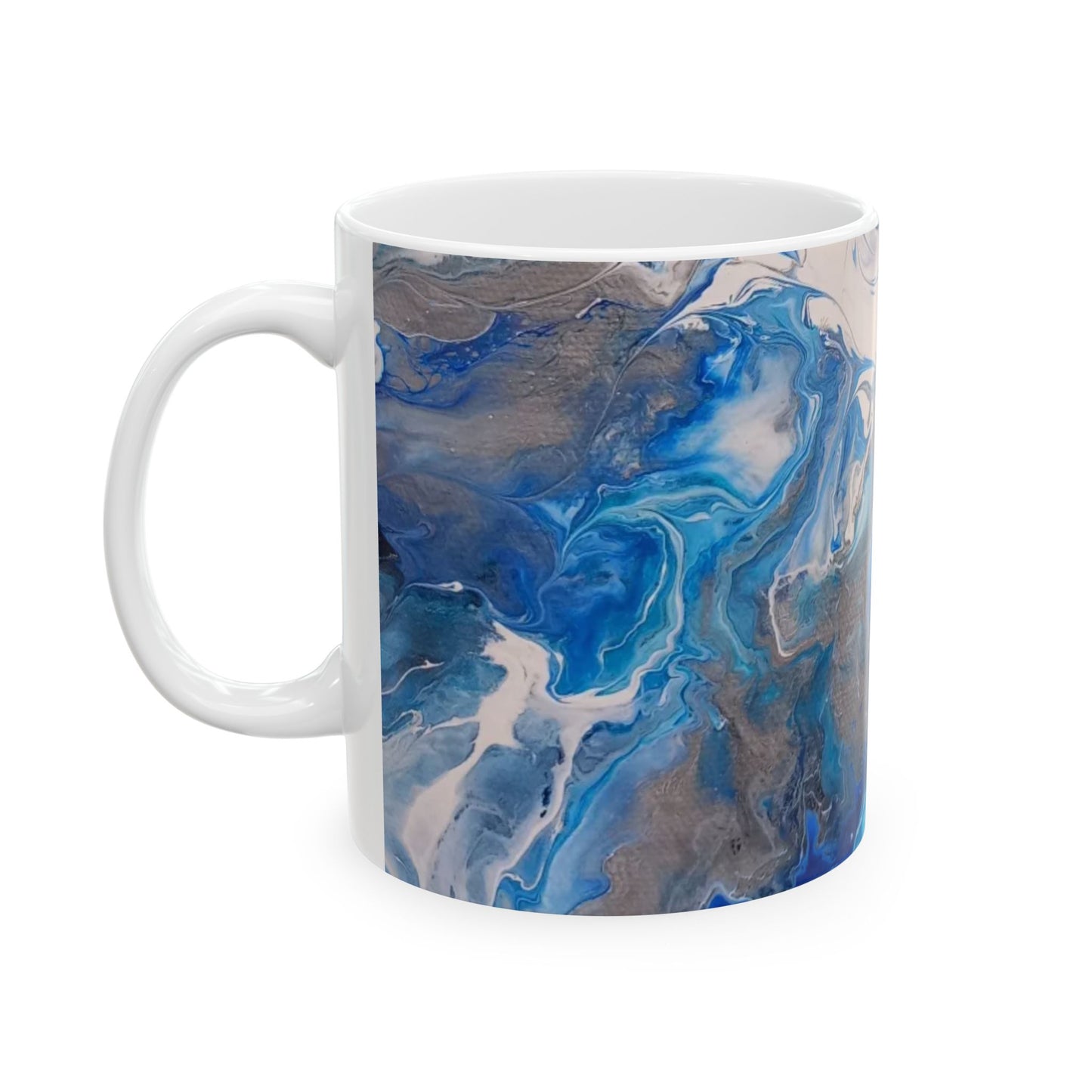 Artistic Blue Marble Ceramic Mug - Perfect for Coffee Lovers