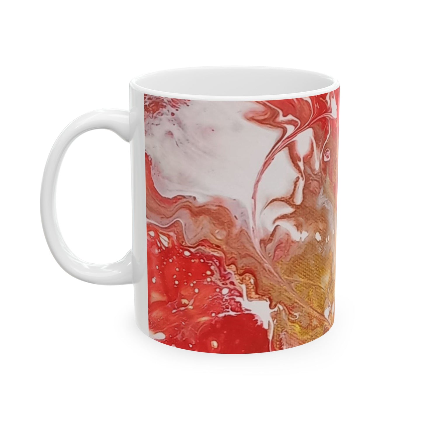 "Love" Fruit of the Spirit series - acrylic pour design - Abstract Art Ceramic Mug - Colorful Marble Design (11oz)