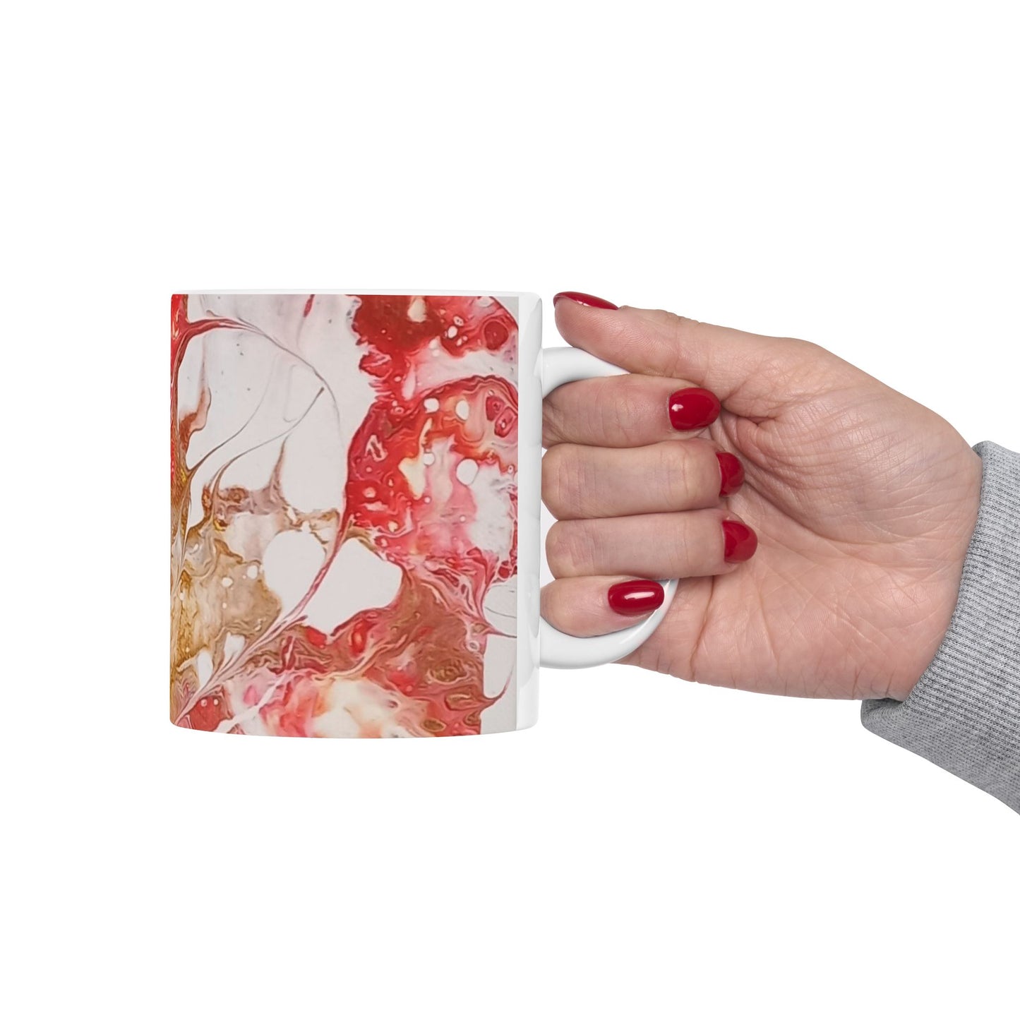 "Love" Fruit of the Spirit series - acrylic pour design - Abstract Art Ceramic Mug - Colorful Marble Design (11oz)