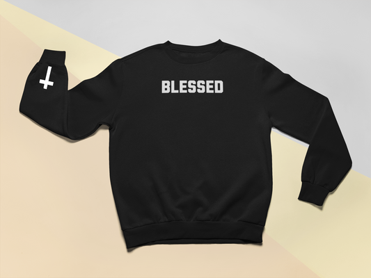 "BLESSED" Embroidered Christian Unisex Sweatshirt - Inspire par Dieu