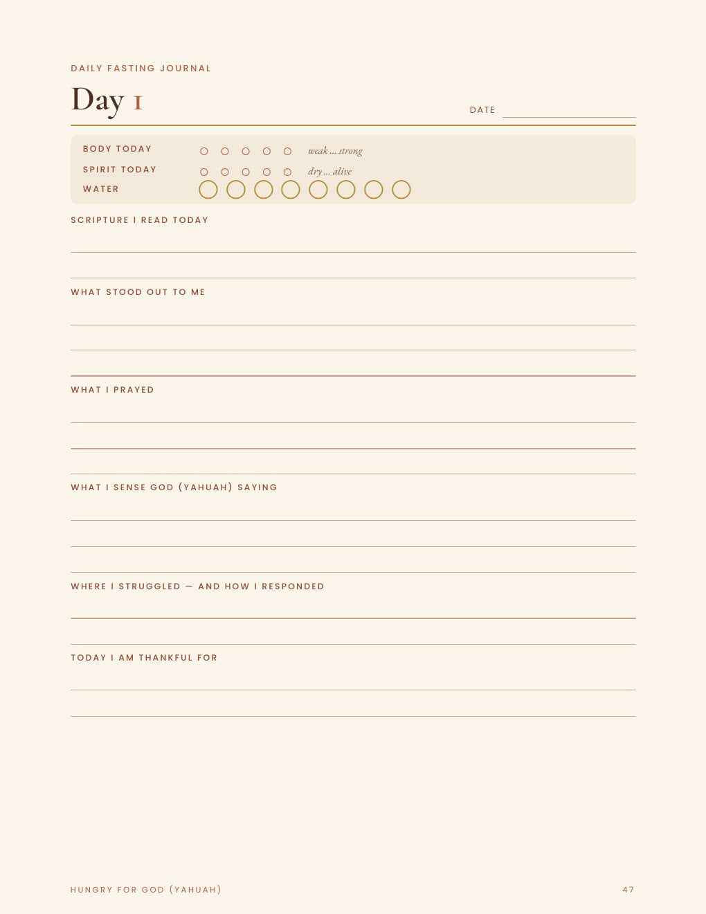 Hungry for God (Yahuah) — A Biblical Fasting Workbook